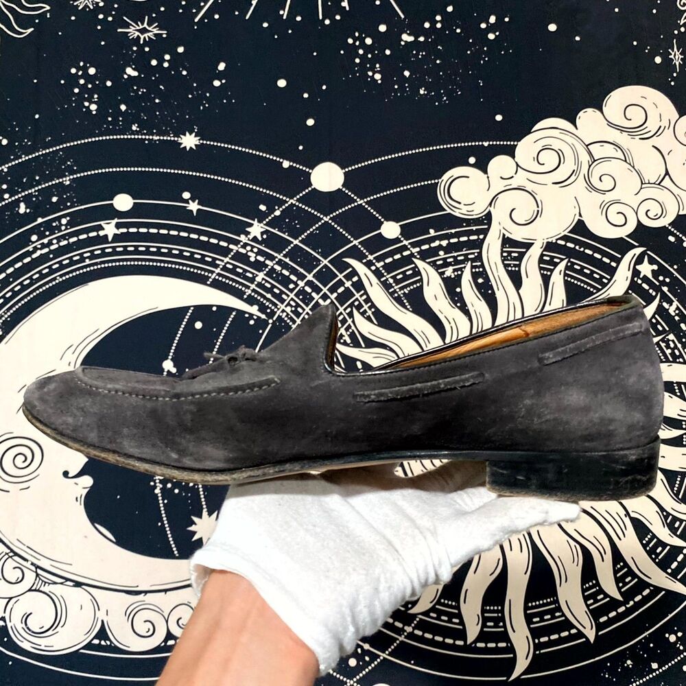 Ralph Lauren Loafer Shoes Men's 10D Black Suede Leather Tasseled Wedding Slip-On - Picture 4 of 7